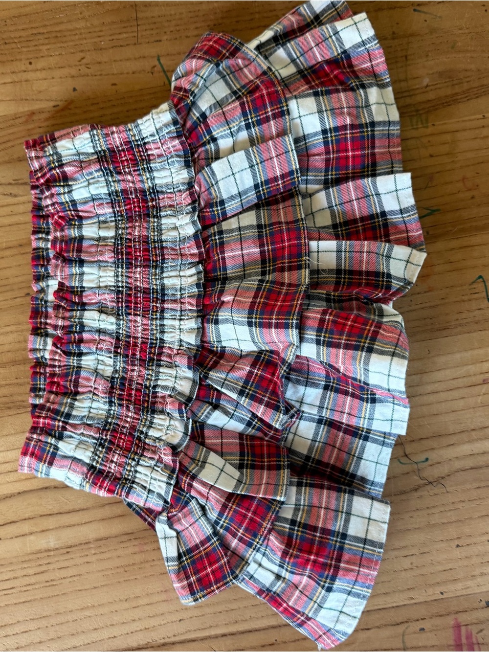 Janie and Jack Red & White Plaid Ruffle Skirt